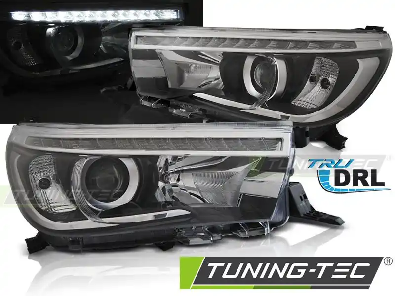 Přední světla Toyota Hilux 16- led TRUE DRL černá Kup Teď