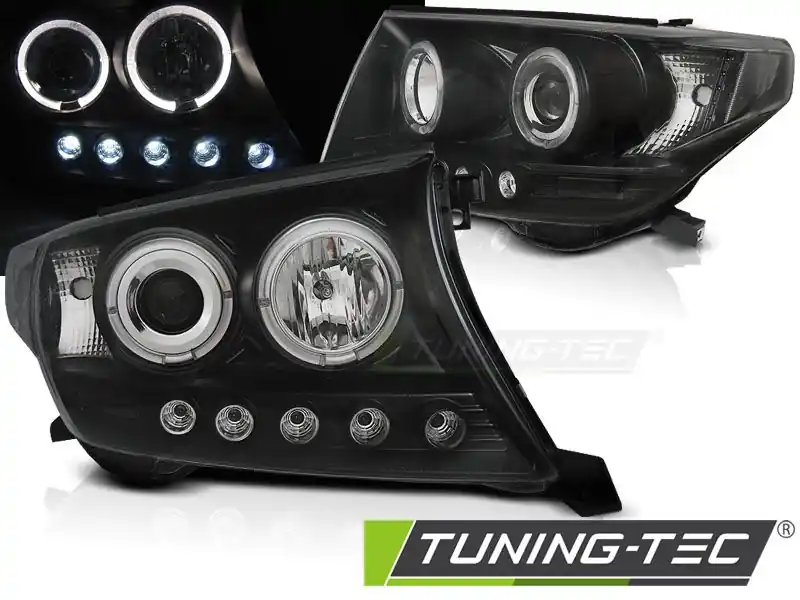 Nová Kolekce Přední světla Toyota Land Cruiser FJ200 07-12 Angel Eyes černá