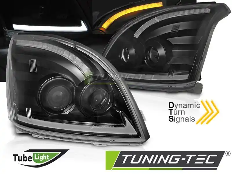 Autentický Přední světla Toyota Land Cruiser 120 03-09 SEQ led černá