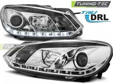 Přední světla VW GOLF 6 10/08-12 TRUE DRL chrom Tovární Cena