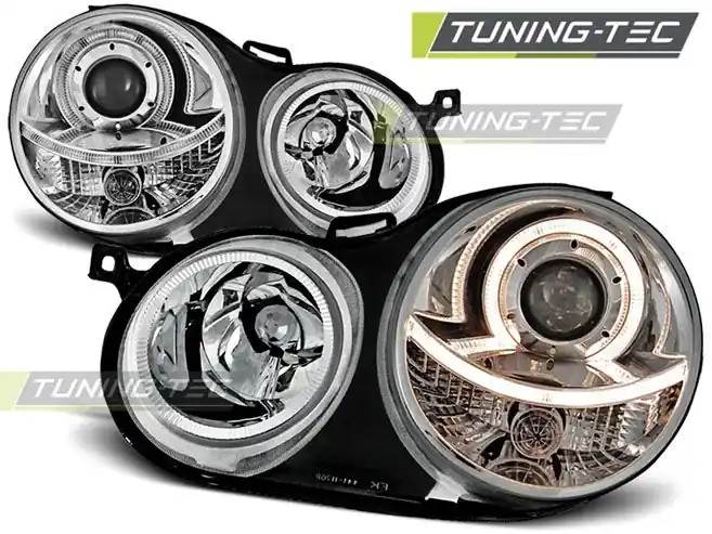 Přední světla VW Polo 9N 11/01-04/05 Angel Eyes chrom Tovární Cena