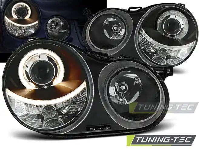 Nejlepší Cena Přední světla VW Polo 9N 11/01-04/05 Angel Eyes černá