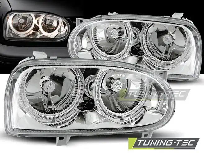 Jen Po Omezenou Doba Přední světla VW GOLF 3 09/91-08/97 Angel Eyes chrom