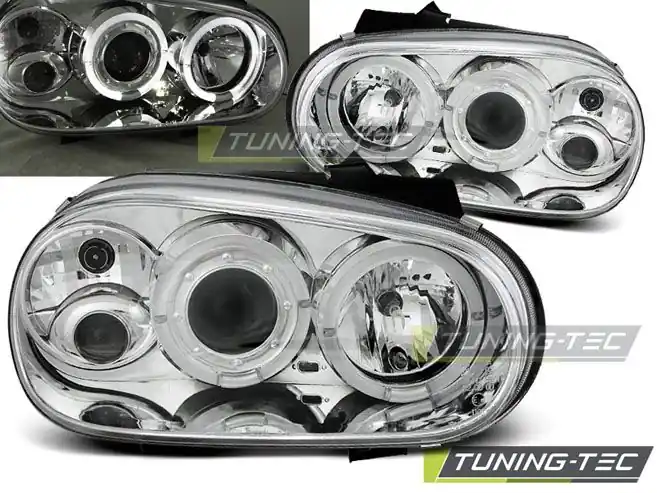 Přední světla VW GOLF 4 09/97-09/03 Angel Eyes chrom Dokud Zásoby Vydrží