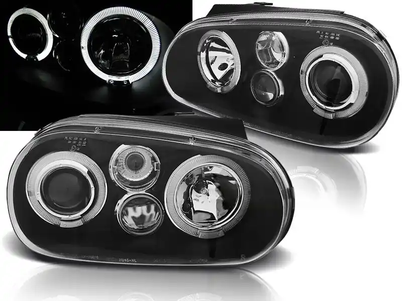 Akční Nabídka Přední světla VW GOLF 4 09/97-09/03 Angel Eyes černá
