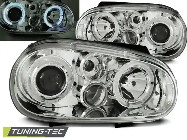 Přední světla VW GOLF 4 09/97-09/03 Angel Eyes chrom Top Prodej