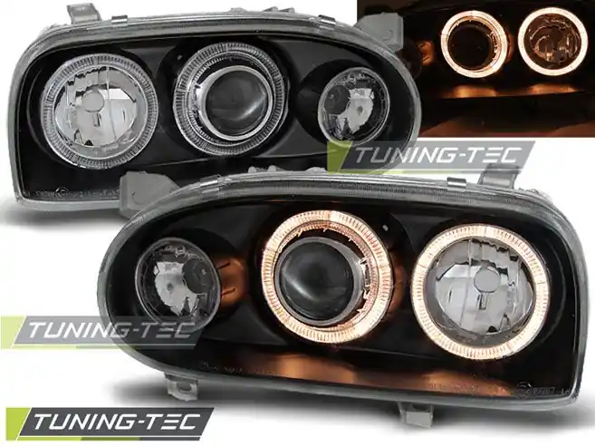 Přední světla VW GOLF 3 09/91-08/97 Angel Eyes černá Objednat Nyní