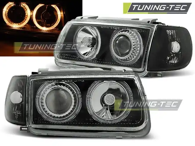 Přední světla VW Polo 6N 10/94-09/99 Angel Eyes černá Nakupujte Hned