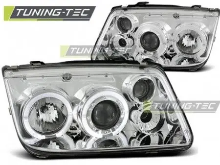 Přední světla VW Bora 09/98-07/05 Angel Eyes chrom Nejlepší Volba