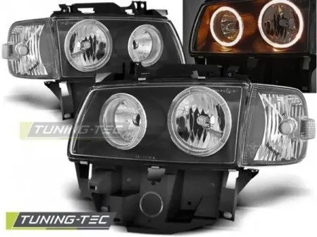 Přední světla VW T4 08/96-03/03 Bus Angel Eyes černá Nejprodávanější