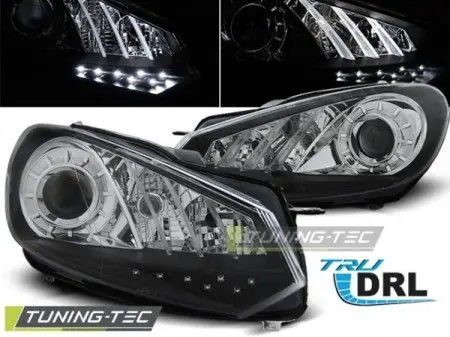 Levný Přední světla VW Golf 6 10/08-12 TRUE DRL černá