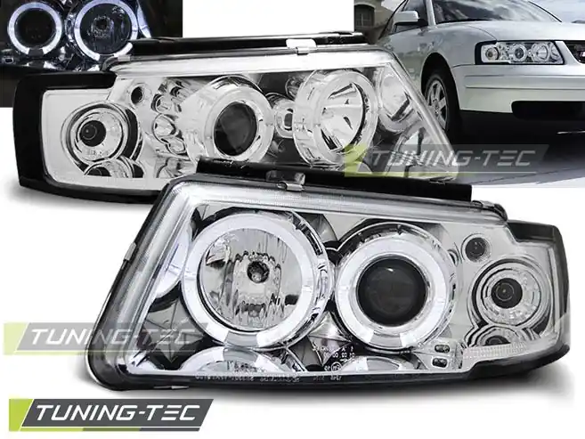 Přední světla VW Passat B5 3B 11/96-08/00 Angel Eyes chrom Odeslání Ihned