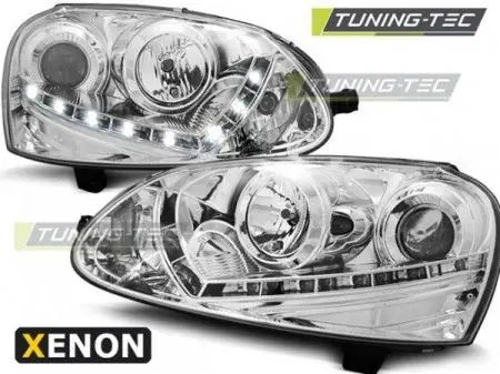 Nízká Cena Přední světla VW Golf 5 03-08 chrom xenon