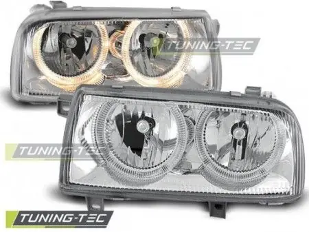 Speciální Cena Přední světla VW Vento 01/92-08/98 Angel Eyes chrom