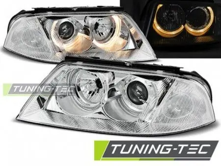 Přední světla VW Passat 3BG B5 FL 09/00-03/05 Angel Eyes chrom Tovární Cena