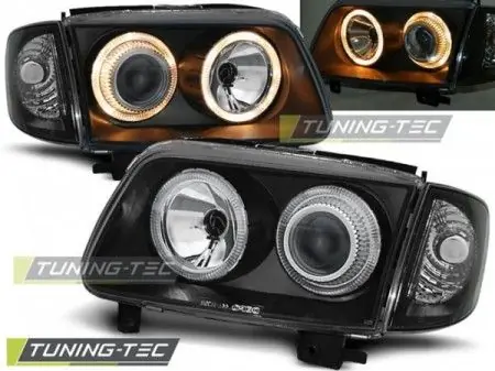 Přední světla VW Polo 6N2 10/99-10/01 Angel Eyes černá Bezpečná Platba