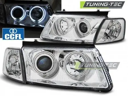 Přední světla VW Passat B5 3B 11/96-08/00 Angel Eyes CCFL chrom Nejprodávanější