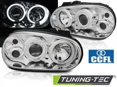 Rychlé Dodání Přední světla VW Golf 4 09/97-09/03 Angel Eyes CCFL chrom