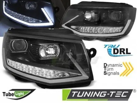 Top Prodej Přední světla VW T6 15-19 TUBE DRL černá/chrom SEQ
