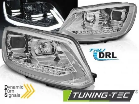 Cenová Bomba Přední světla VW Touran II 10/08/15 TUBE DRL chrom SEQ