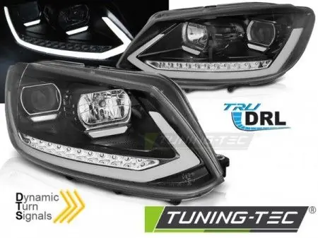 Přední světla VW Touran II 10/08/15 TUBE DRL černá SEQ Rychlé Dodání