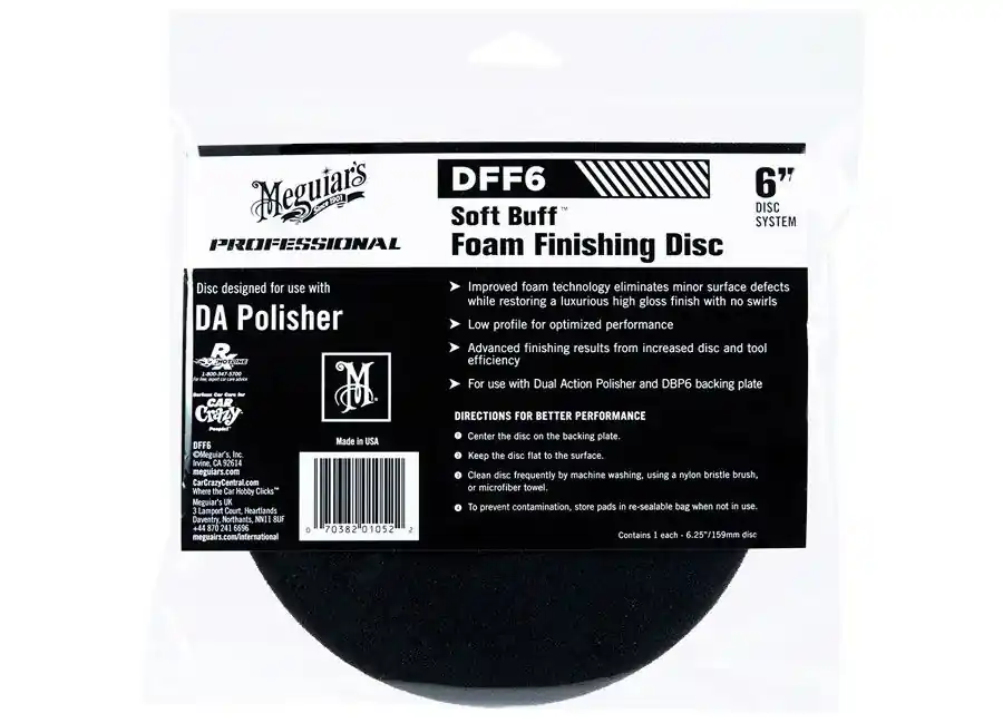 Meguiar's Soft Buff Foam Finishing Disc 6" - finišovací a voskovací kotouč pro DA leštičku (měkký), 6palcový Must-Have