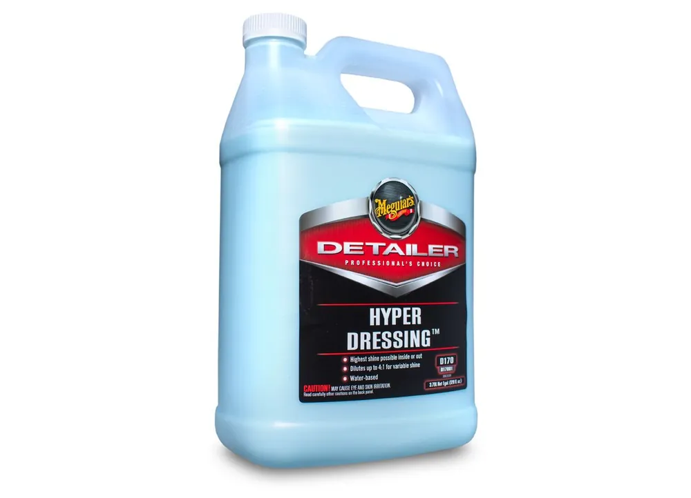 Finální Výprodej Meguiar's Hyper Dressing - profesionální ochrana plastů, vinylu a gumových povrchů s volitelným výsledným finišem, 3,78 l