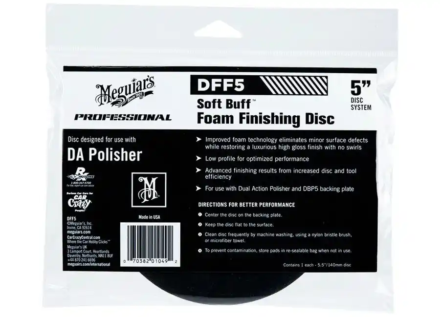 Sleva Meguiar's Soft Buff Foam Finishing Disc 5" - finišovací a voskovací kotouč pro DA leštičku (měkký), 5palcový