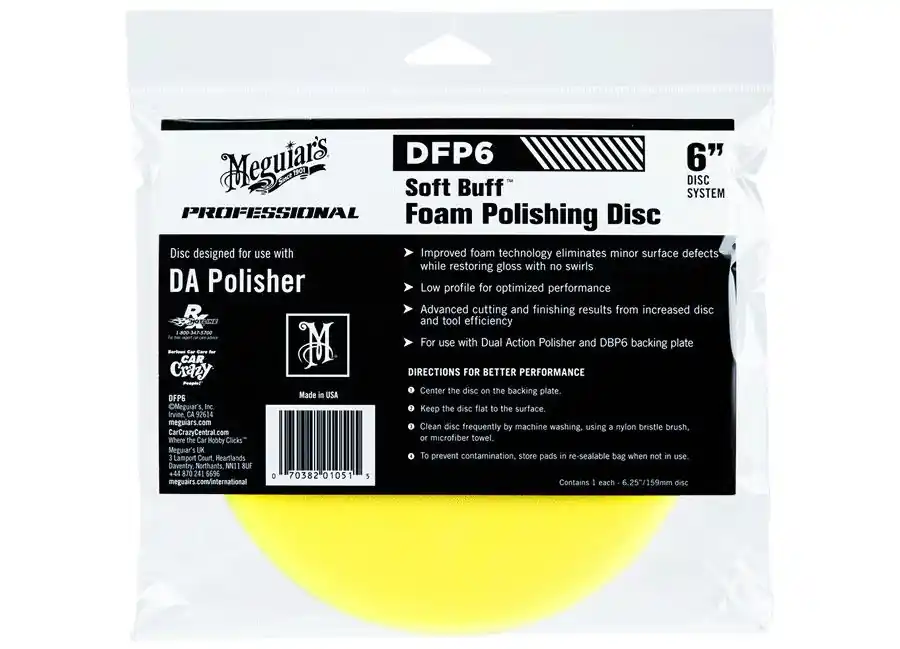 Meguiar's Soft Buff Foam Polishing Disc 6" - lešticí kotouč pro DA leštičku (střední), 6palcový Akční Cena