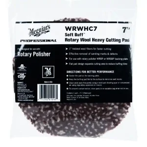 Nejlepší Cena Meguiar's Rotary Wool Heavy Cutting Pad 7" / 175 mm - extra abrazivní vlněný leštící kotouč určený pro rotační leštičku, 7"