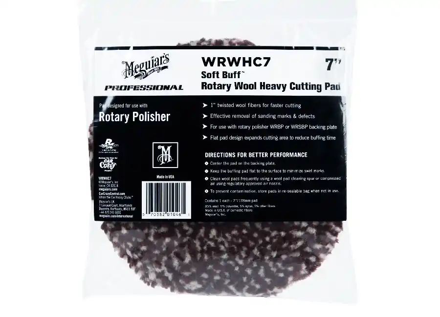 Nejlepší Cena Meguiar's Rotary Wool Heavy Cutting Pad 7" / 175 mm - extra abrazivní vlněný leštící kotouč určený pro rotační leštičku, 7"