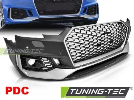 Přední nárazník Sport silver-černá PDC Audi A4 B9 08/15/19 Vrácení Zdarma