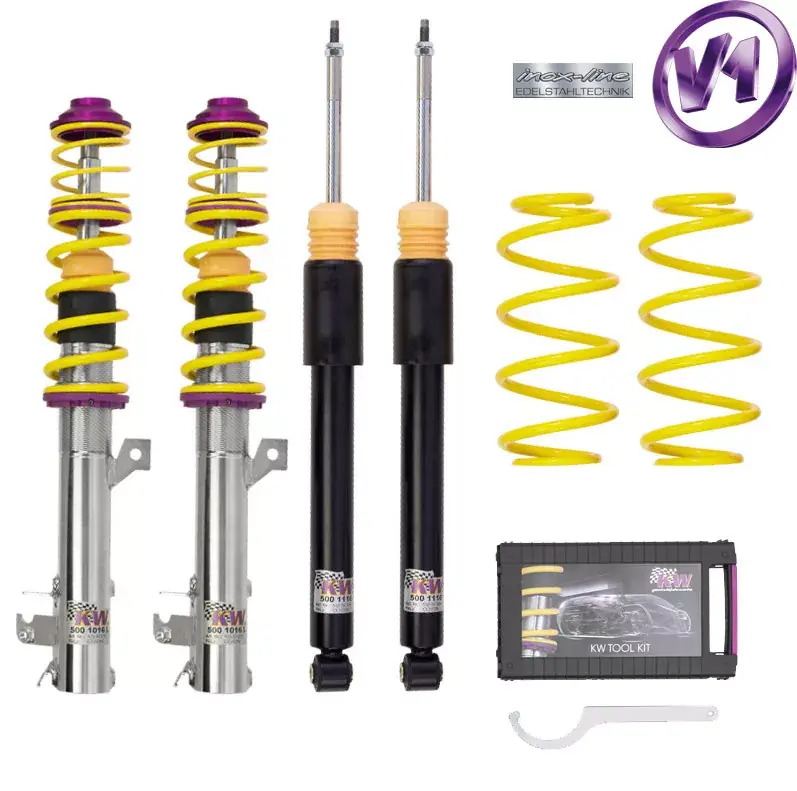 Kompletní výškově stavitelný podvozek KW Varianta 1 INOX pro vůz Opel Corsa B (Corsa-B, S93) (03/93-) Jen Po Omezenou Doba