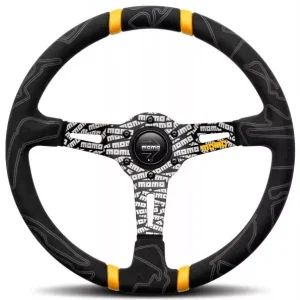 Objednat Nyní Volant Momo Ultra 350mm - černý/žlutý - semiš