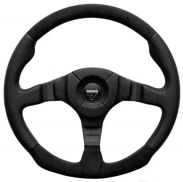 Sleva Volant Momo Dark Fighter 350mm - černý/černý - kůže