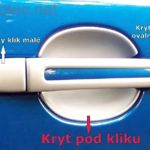 Akční Nabídka Kryty pod kliky - malé, stříbrné matné (4 ks),Škoda Fabia II. 2007 - 2010