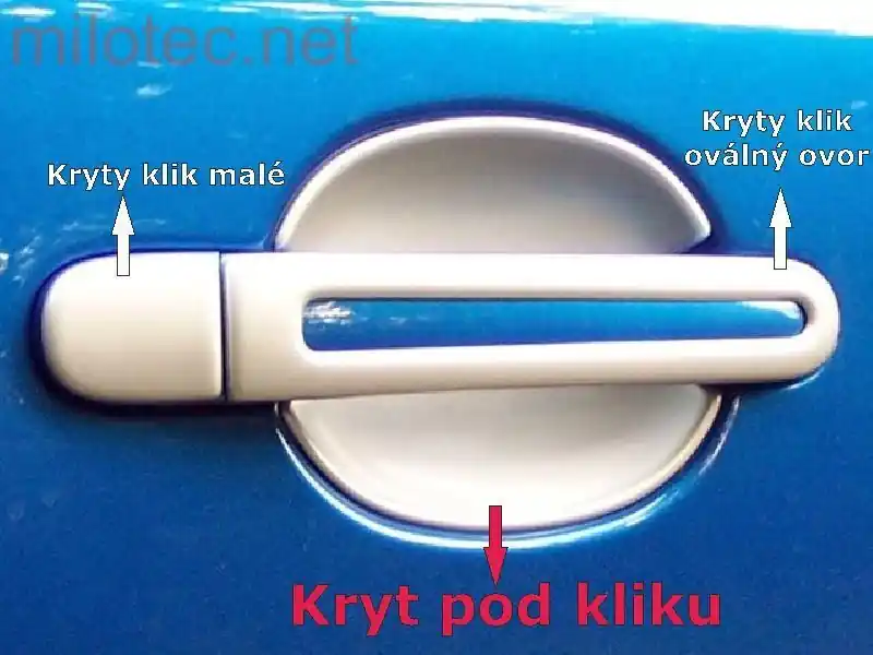 Bezpečná Platba Kryty pod kliky - malé, stříbrné matné (4 ks),Škoda Octavia II. Facelift 2008 - 2012