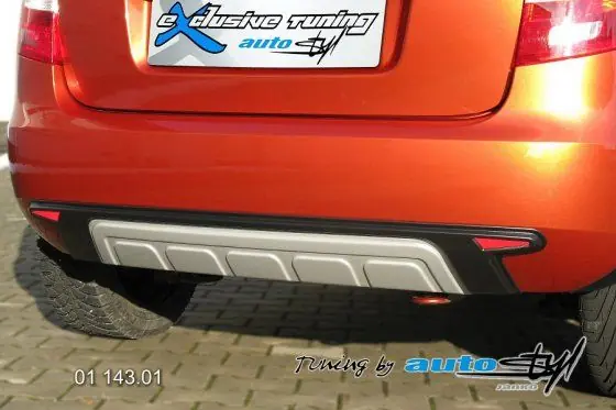 Speciální Cena Zadní difuzor lyžina All-road - černý desén+stříbrná lyžina, Škoda Fabia II facelift