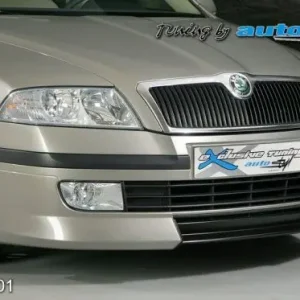 Víkendová Akce Přední spoiler - pro lak , střední díl černý desén,Škoda Octavia II
