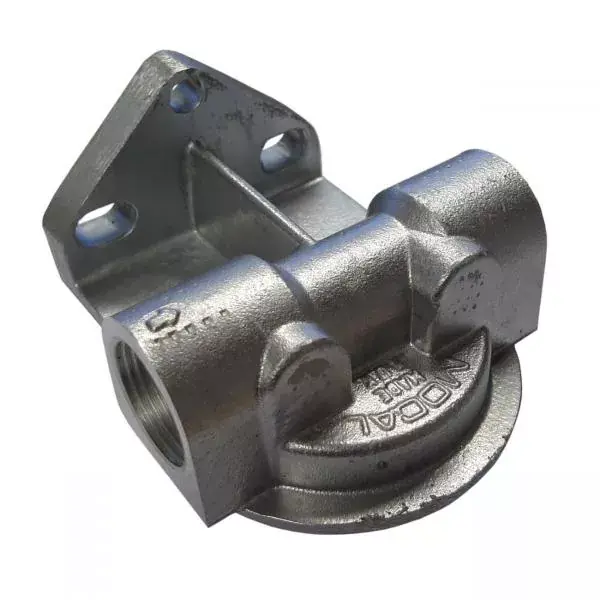 Externí relokační držák olejového filtru Mocal - 1x vývod 1/2"-BSP na každé straně - levý Koupit Online