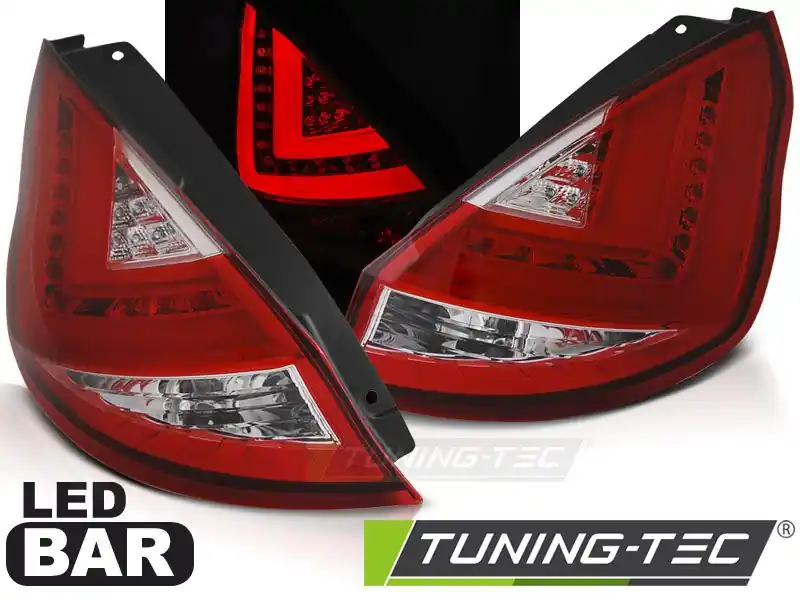 Ihned K Objednání Zadní led světla Ford Fiesta MK7 08-12 HB červená bílá led bar