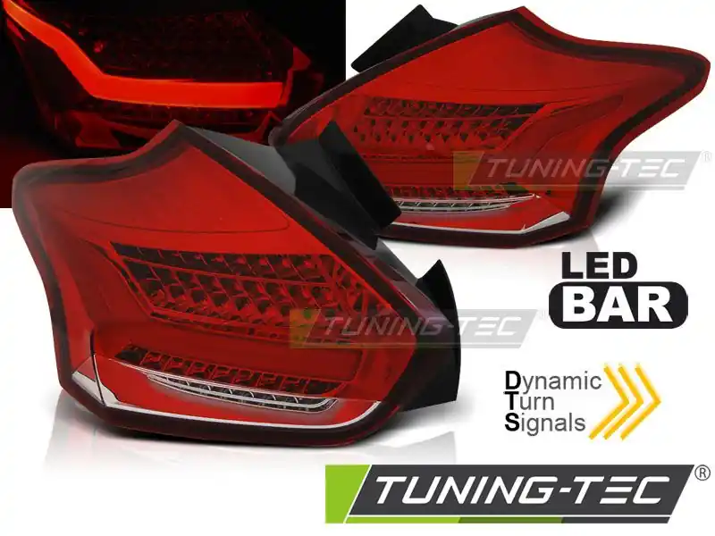 Zadní led světla Ford Focus 3 15-18 hatchback červená bílá SEQ led Kup Teď