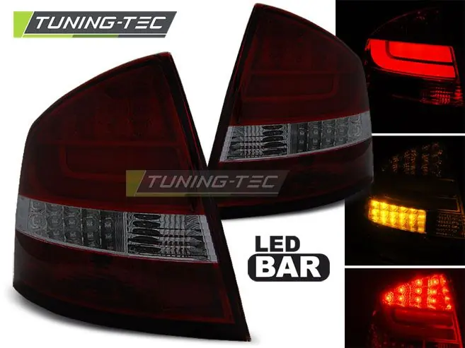 Zadní led světla Skoda Octavia II sedan 04-12 červená kouřová led Akční Nabídka