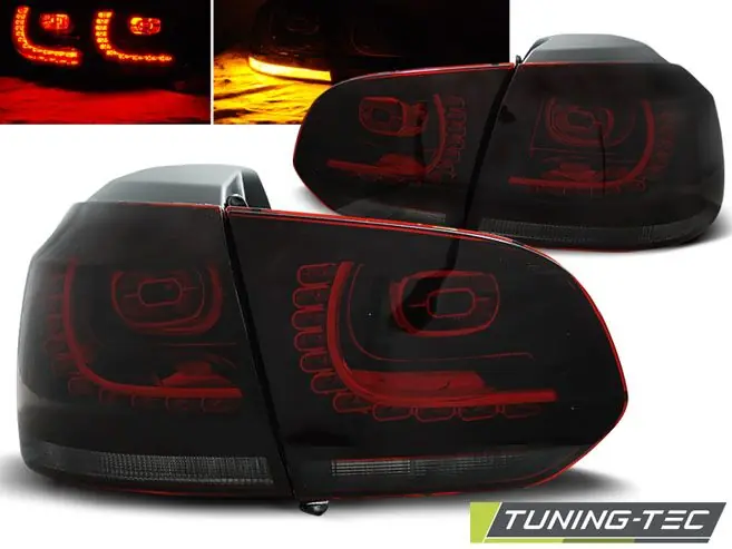 Zadní led světla VW Golf 6 10/08-12 červená kouřová led Výhodná Nabídka