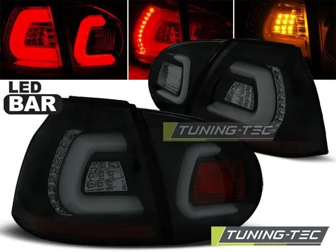 Zadní led světla VW Golf 5 10/03-09 černákouřová led bar Nejlepší Volba
