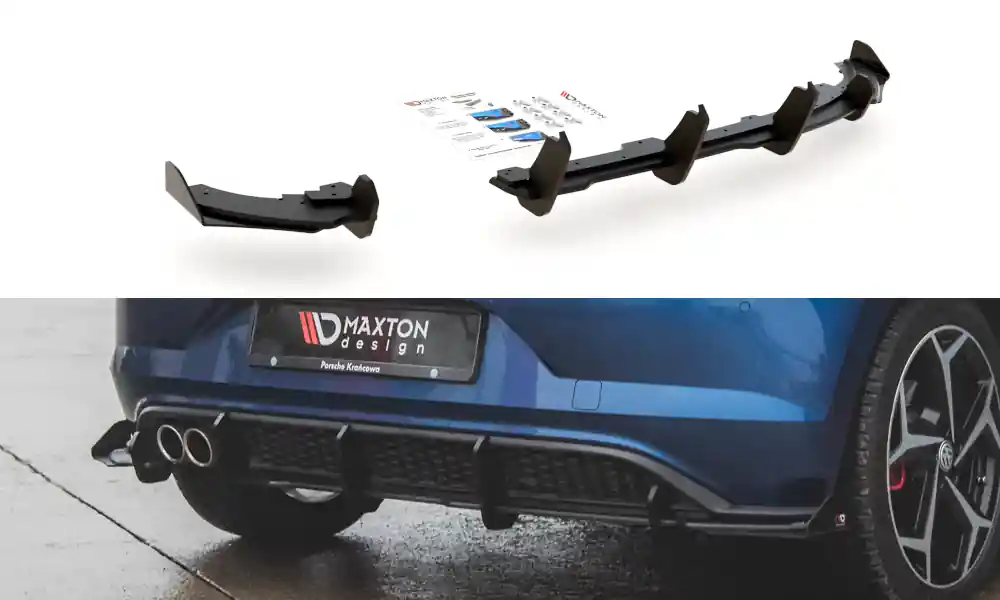 Středový spoiler pod zadní nárazník + Flaps Volkswagen Polo GTI Mk6 Doprava Zdarma