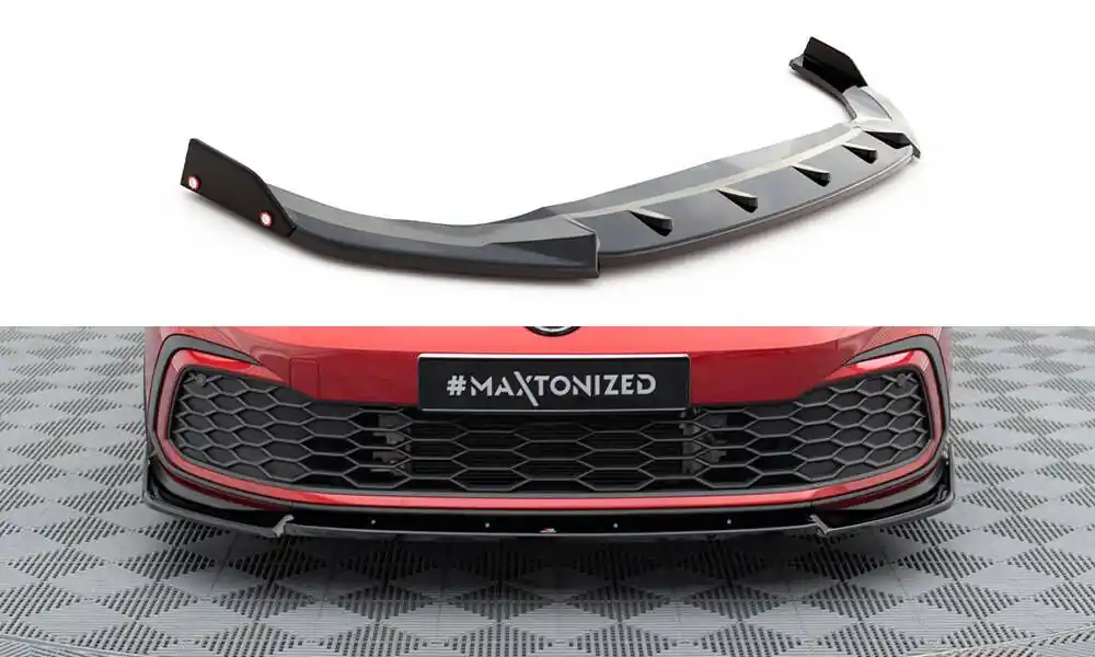 Spoiler pod přední nárazník V.3 + Flaps Volkswagen Golf GTI / GTE / R-Line Mk8 Akce